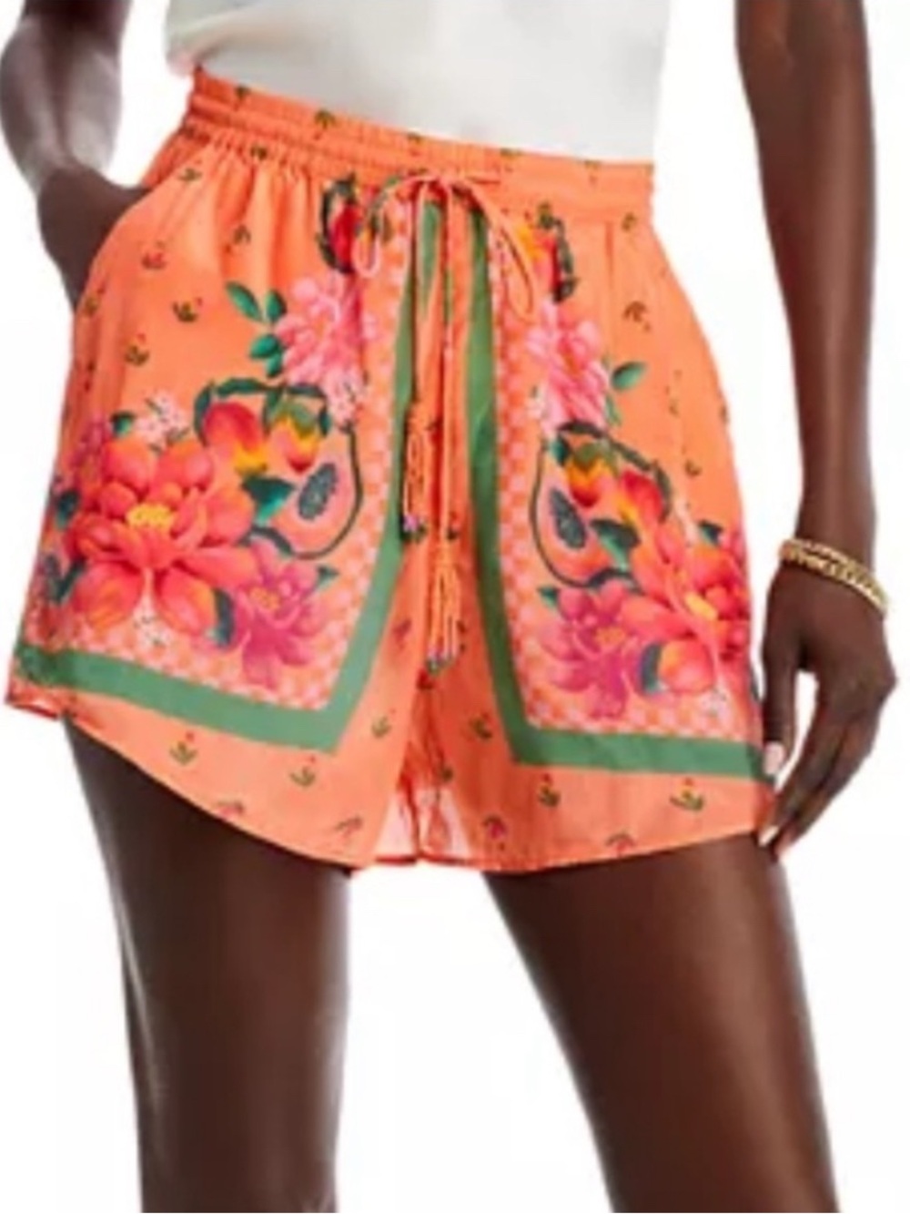 FARM Rio Fruit Garden Scarf Orange Shorts NWT M $140